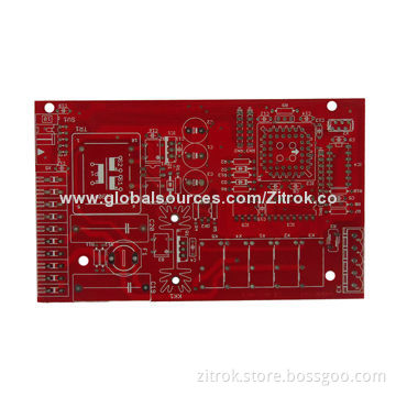 FR4 PCB with Red Solder Mask and MOQ of 1 Piece